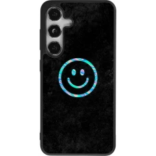 Coque Samsung Galaxy S25 - Silicone rigide noir Happy smiely irisé