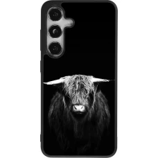 Coque Samsung Galaxy S25 - Silicone rigide noir Highland calf black