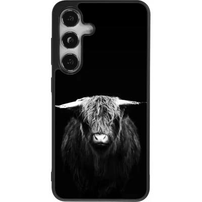 Coque Samsung Galaxy S25 - Silicone rigide noir Highland calf black