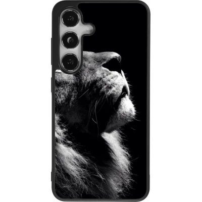 Samsung Galaxy S25 Case Hülle - Silikon schwarz Lion looking up