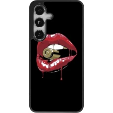Coque Samsung Galaxy S25 - Silicone rigide noir Lips bullet