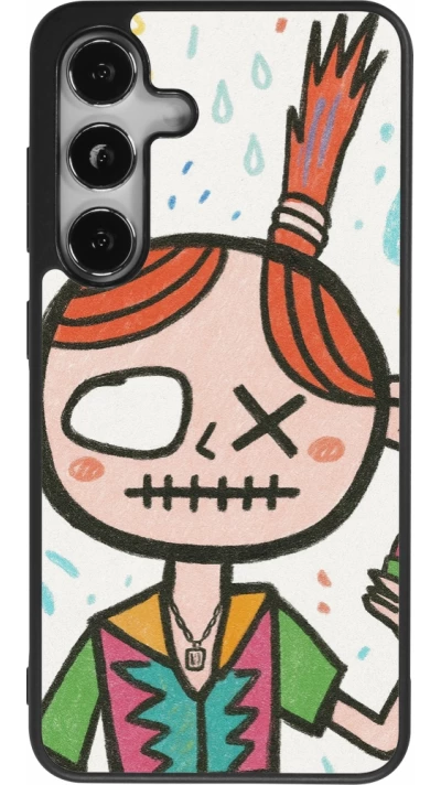 Coque Samsung Galaxy S25 - Silicone rigide noir Little Girl Sketch