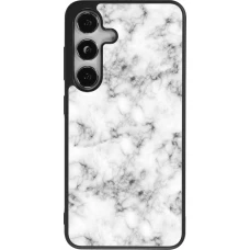 Coque Samsung Galaxy S25 - Silicone rigide noir Marble 01