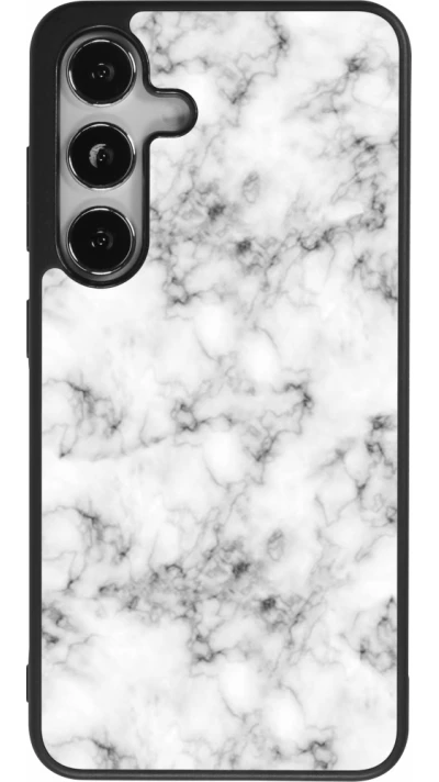 Coque Samsung Galaxy S25 - Silicone rigide noir Marble 01