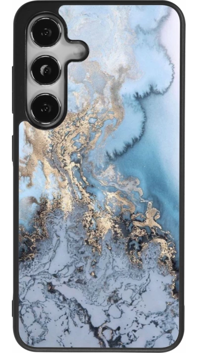 Coque Samsung Galaxy S25 - Silicone rigide noir Marble 04