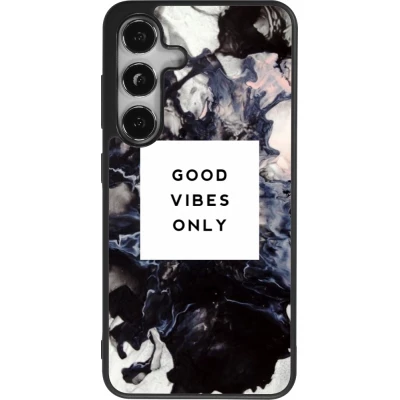 Samsung Galaxy S25 Case Hülle - Silikon schwarz Marble Good Vibes Only