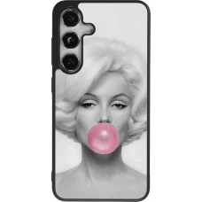 Coque Samsung Galaxy S25 - Silicone rigide noir Marilyn Bubble