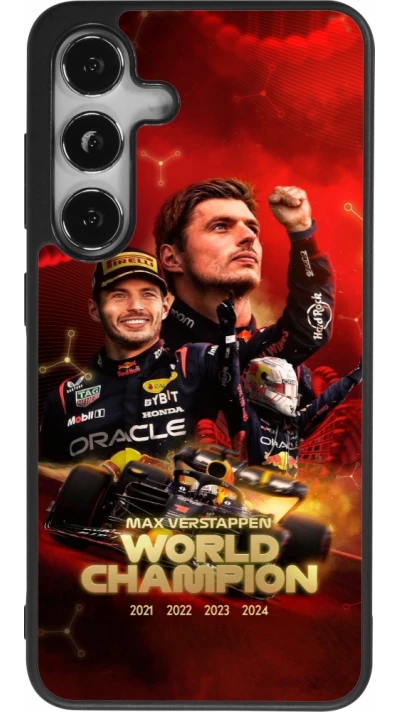 Coque Samsung Galaxy S25 - Silicone rigide noir Max Verstappen Champion 2023