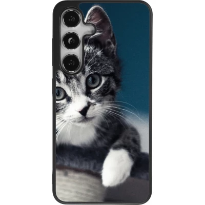 Coque Samsung Galaxy S25 - Silicone rigide noir Meow 23