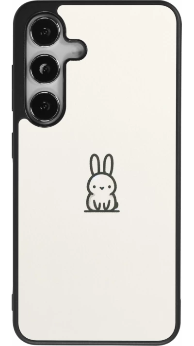 Coque Samsung Galaxy S25 - Silicone rigide noir Minimal bunny cutie