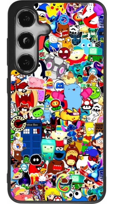 Coque Samsung Galaxy S25 - Silicone rigide noir Mixed cartoons