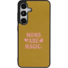 Coque Samsung Galaxy S25 - Silicone rigide noir Mom 2026 Are Magic