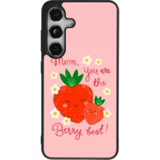 Coque Samsung Galaxy S25 - Silicone rigide noir Mom 2026 Berry best