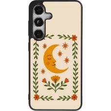 Coque Samsung Galaxy S25 - Silicone rigide noir Half moon stamp 2026