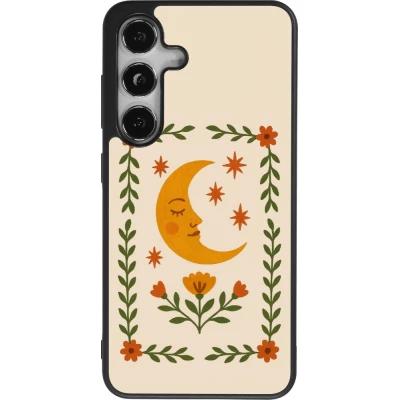 Coque Samsung Galaxy S25 - Silicone rigide noir Half moon stamp 2026