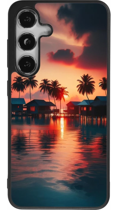 Samsung Galaxy S25 Case Hülle - Silikon schwarz Paradies Malediven
