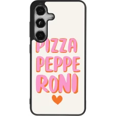Coque Samsung Galaxy S25 - Silicone rigide noir Pizza pepperoni 2026