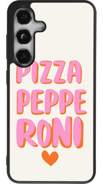 Samsung Galaxy S25 Case Hülle - Silikon schwarz Pizza pepperoni 2026
