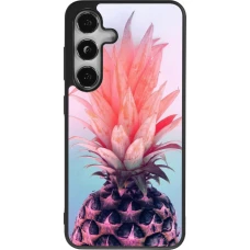 Samsung Galaxy S25 Case Hülle - Silikon schwarz Purple Pink Pineapple