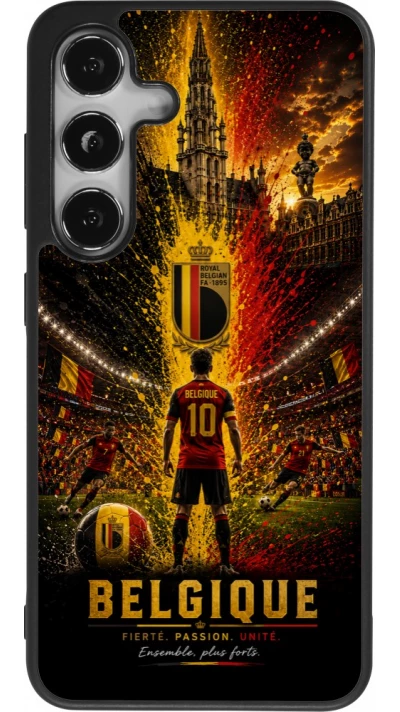 Samsung Galaxy S25 Case Hülle - Silikon schwarz Fussball Belgien splash 2026