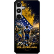 Coque Samsung Galaxy S25 - Silicone rigide noir Football Bosnie-Herzégovine splash 2026