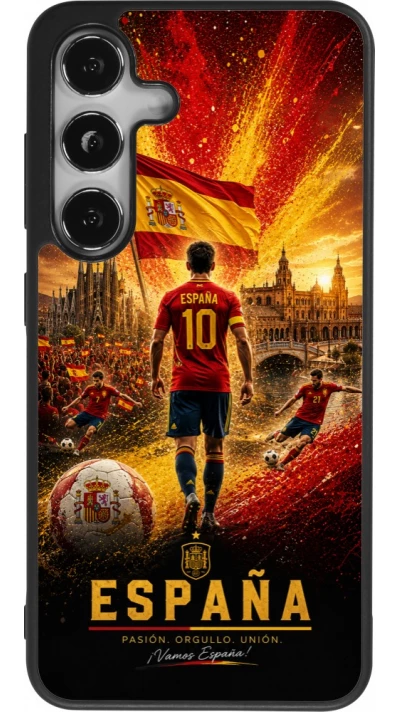 Samsung Galaxy S25 Case Hülle - Silikon schwarz Fussball Espanien splash 2026