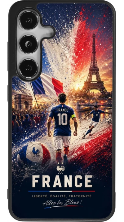 Samsung Galaxy S25 Case Hülle - Silikon schwarz Fussball Frankreich splash 2026