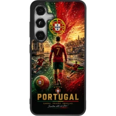 Samsung Galaxy S25 Case Hülle - Silikon schwarz Fussball Portugal splash 2026