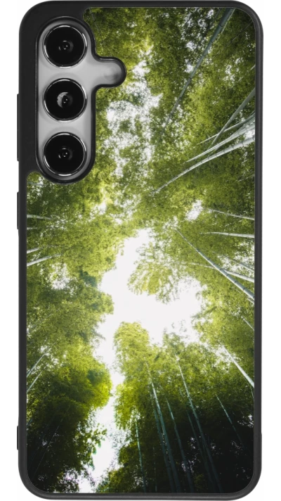Coque Samsung Galaxy S25 - Silicone rigide noir Spring 23 forest blue sky