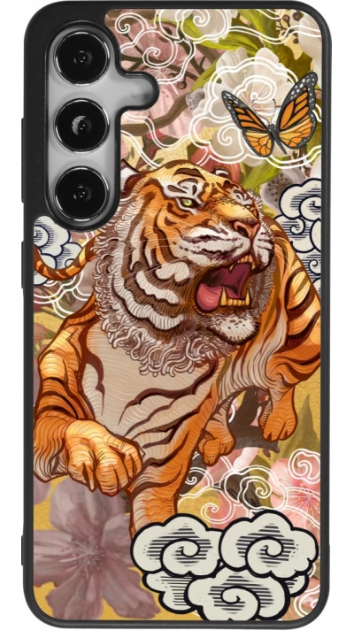 Coque Samsung Galaxy S25 - Silicone rigide noir Spring 23 japanese tiger