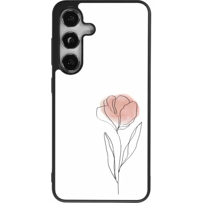Coque Samsung Galaxy S25 - Silicone rigide noir Spring 23 minimalist flower