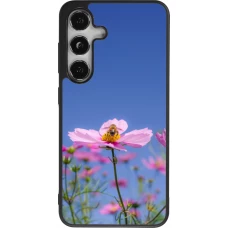 Coque Samsung Galaxy S25 - Silicone rigide noir Bee on a flower Spring 2026