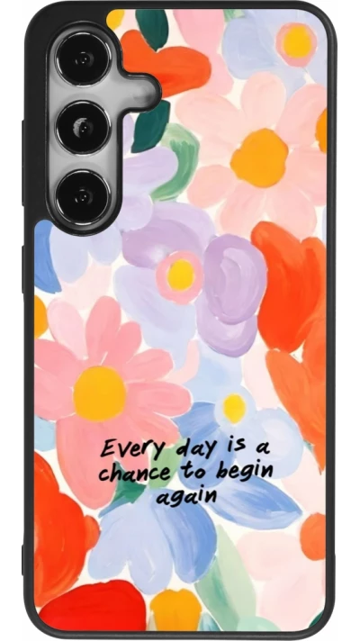 Samsung Galaxy S25 Case Hülle - Silikon schwarz Every day is a chance Spring 2026