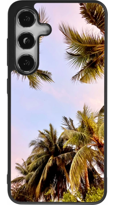 Coque Samsung Galaxy S25 - Silicone rigide noir Summer 2023 palm tree vibe