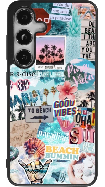 Coque Samsung Galaxy S25 - Silicone rigide noir Summer 20 collage