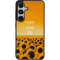 Coque Samsung Galaxy S25 - Silicone rigide noir Summer 2026 Enjoy your life