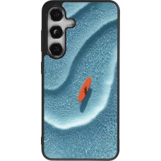 Coque Samsung Galaxy S25 - Silicone rigide noir Orange surf Summer 2026