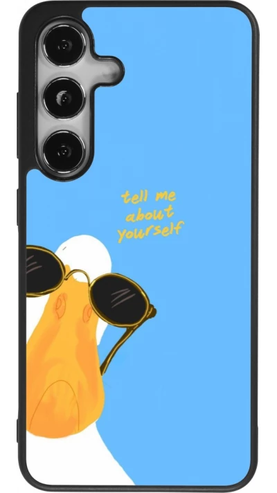 Coque Samsung Galaxy S25 - Silicone rigide noir Tell me about yourself Summer 2026