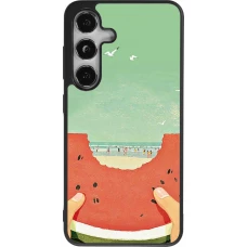Coque Samsung Galaxy S25 - Silicone rigide noir Views through a watermelon Summer 2026