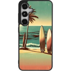 Samsung Galaxy S25 Case Hülle - Silikon schwarz Surf Paradise