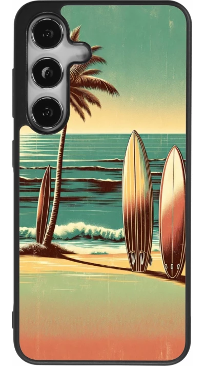 Coque Samsung Galaxy S25 - Silicone rigide noir Surf Paradise