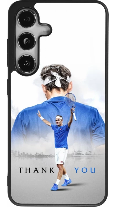 Coque Samsung Galaxy S25 - Silicone rigide noir Thank you Roger