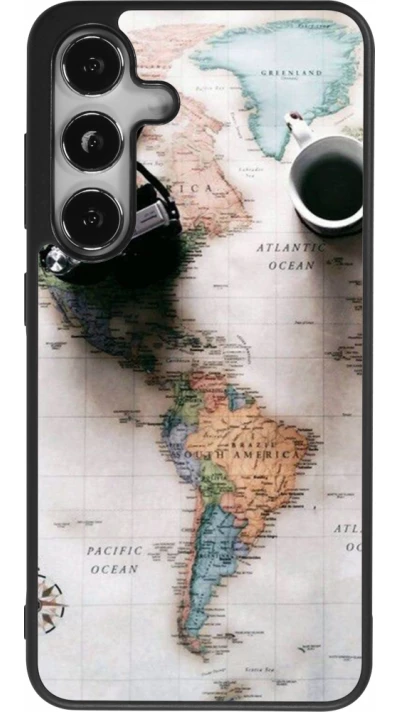 Coque Samsung Galaxy S25 - Silicone rigide noir Travel 01
