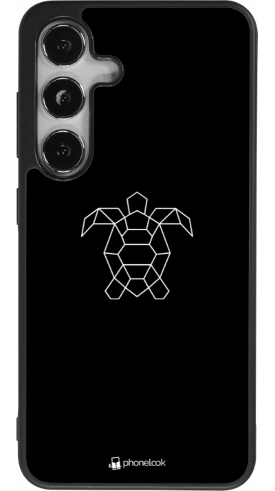 Coque Samsung Galaxy S25 - Silicone rigide noir Turtles lines on black