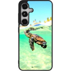 Coque Samsung Galaxy S25 - Silicone rigide noir Turtle Underwater