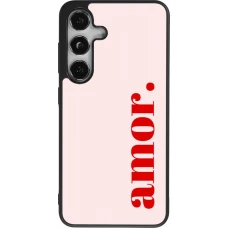 Coque Samsung Galaxy S25 - Silicone rigide noir Valentine 2024 amor