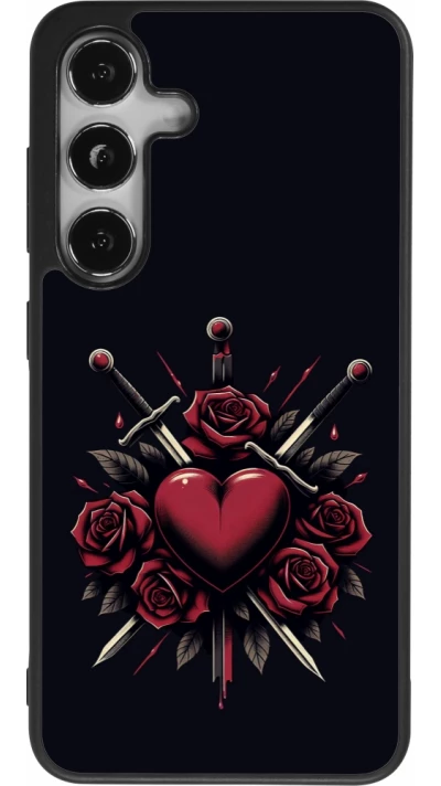 Coque Samsung Galaxy S25 - Silicone rigide noir Valentine 2024 gothic love