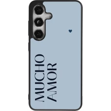 Samsung Galaxy S25 Case Hülle - Silikon schwarz Valentine 2024 mucho amor azul