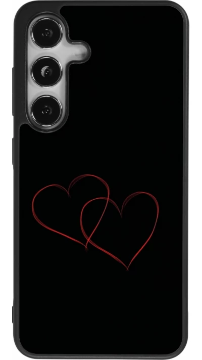 Coque Samsung Galaxy S25 - Silicone rigide noir Valentine 2023 attached heart