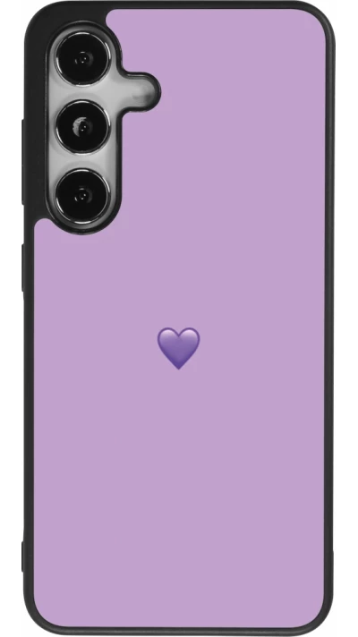 Coque Samsung Galaxy S25 - Silicone rigide noir Valentine 2023 purpule single heart